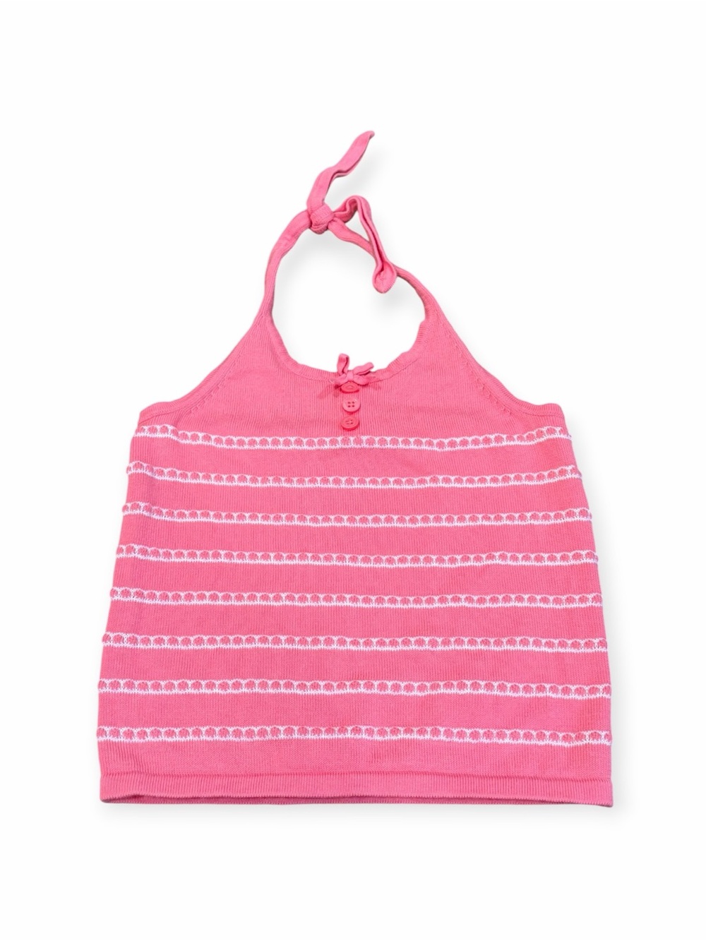 Janie and Jack, Pink Halter Stripe Knit Tank, Size 4T